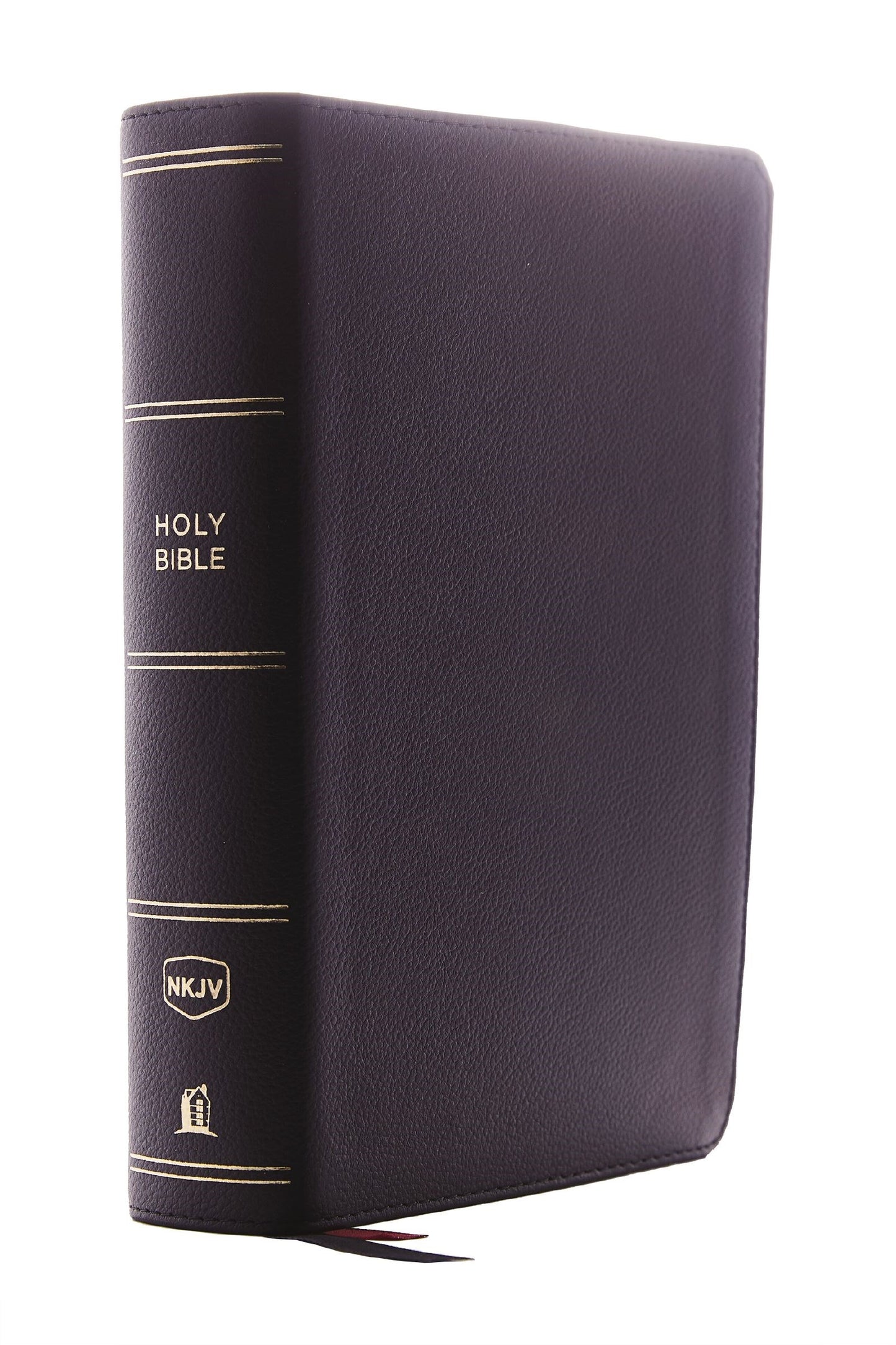 NKJV Single-Column Reference Bible (Comfort Print)-Black Genuine Leather