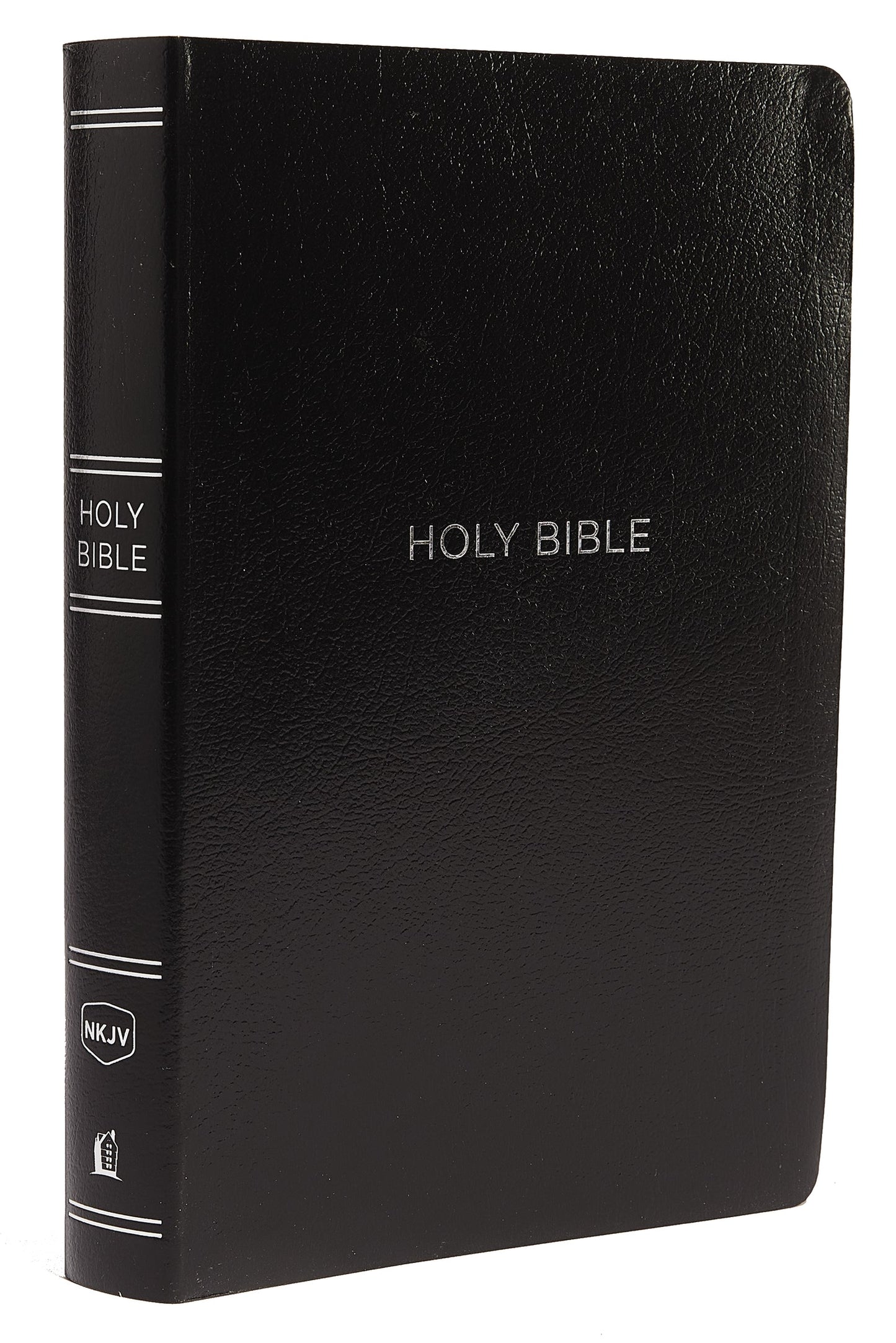 NKJV Giant Print Center-Column Reference Bible (Comfort Print)-Black Leather-Look Indexed