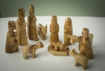 Nativity-Olive Wood (11 Piece) (Tallest Figure 3.5") (Bagged)