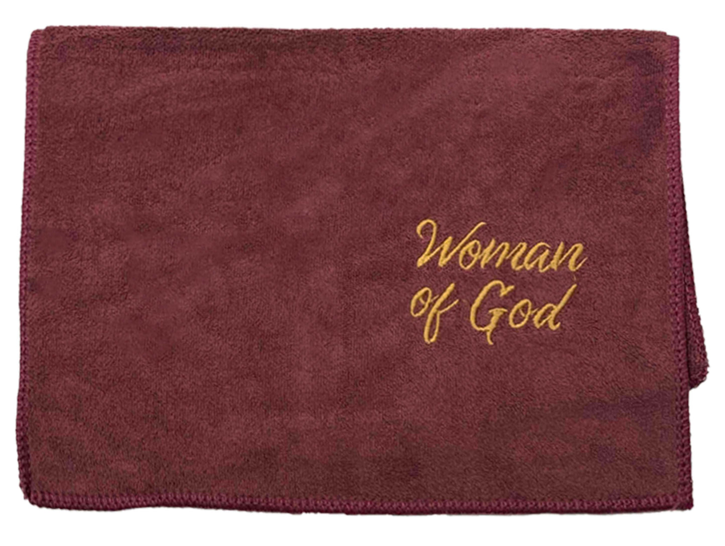 Towel-Pastor-Woman Of God-Burgundy w/Gold