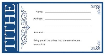 Offering Envelope-Tithe Blue (Malachi 3:10) (Pack Of 100)