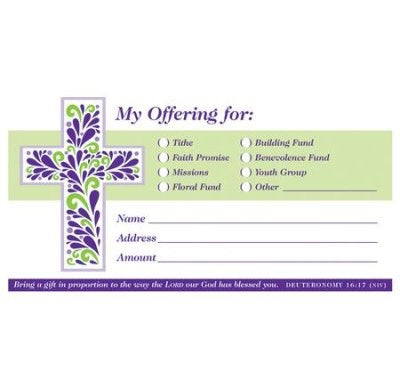 Offering Envelope-My Offering For...Multi-Use (Deuteronomy 16:17 NIV) (Pack Of 100)