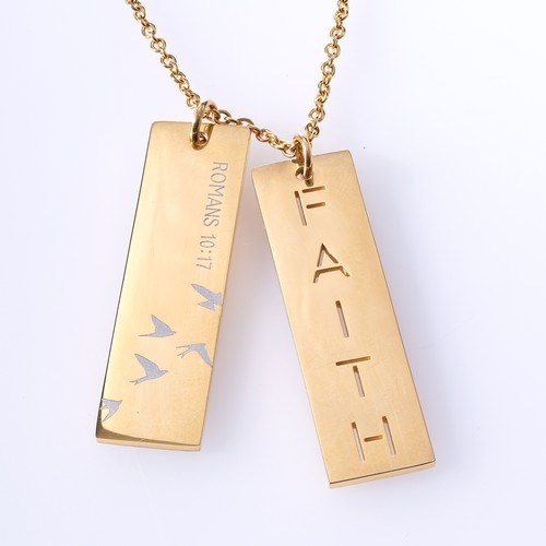 Necklace-Double Bar-Faith