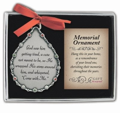 Ornament-Memorial-Tearshaped-God Saw Him