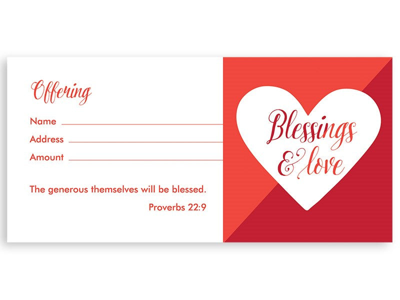 Offering Envelope-Blessings & Love (Pack Of 100)