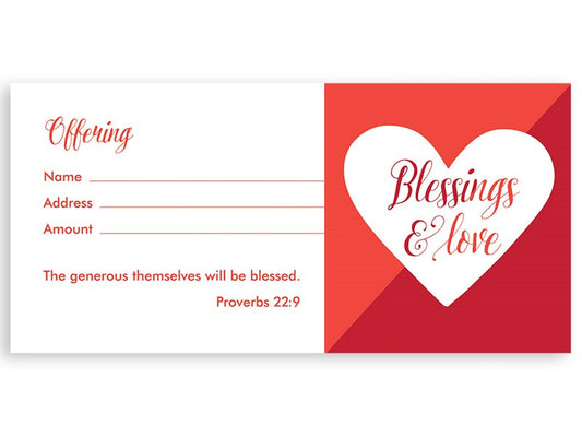 Offering Envelope-Blessings & Love (Pack Of 100)