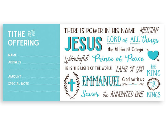 Offering Envelope-Names Of Jesus (Pack Of 100)