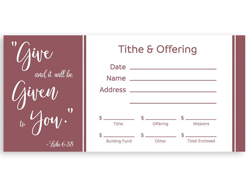 Offering Envelope-Give (Luke 6:38) (Pack Of 100)