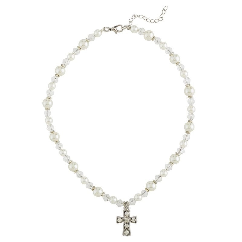 Necklace-First Communion-Pearls (14")