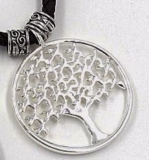 Pendant-Tree Of Life (Braided)-Leather Cord (#9605)