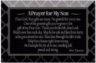 Plaque-Artisan Glass-A Prayer For My Son (Easel Backed) (6 x 4)