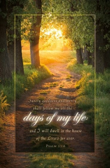 Bulletin-Surely Goodness And Mercy/Days Of My Life (Psalms23:6  KJV) (Pack Of 100)