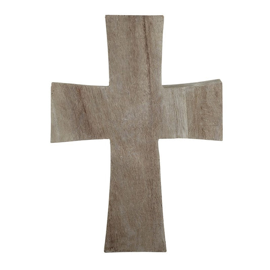 Standing Cross-Paulownia Wood-Gray (10.25" x 14" x 2")