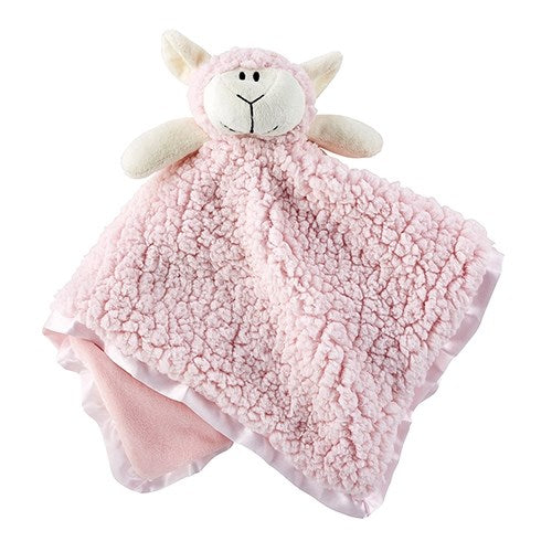 Blankie-Cuddle Bud-Lamb-Satin Trimmed-Pink (18 x 18)