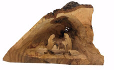 Grotto Nativity-Olive Wood (4" x 5")