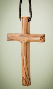 Pendant-Olive Wood-Medium Plain Cross (4")