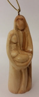 Ornament-Olive Wood-Holy Family-Modern (3")