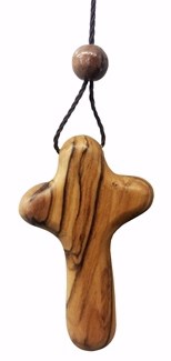 Pendant-Olive Wood-Holding Cross (2")