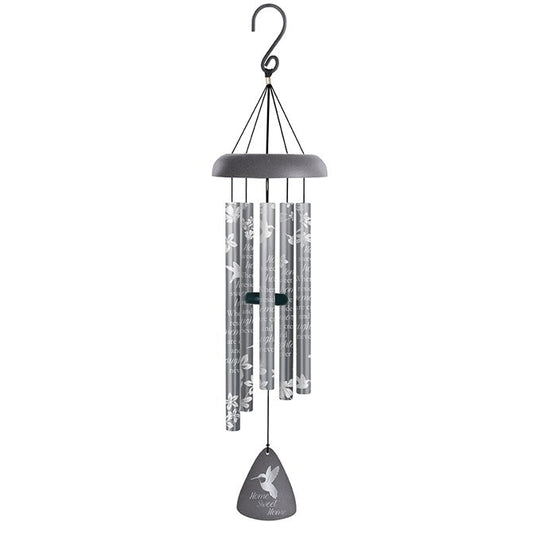 Wind Chime-Silhouette Sonnet-Home Sweet Home-Matte Silver (30")