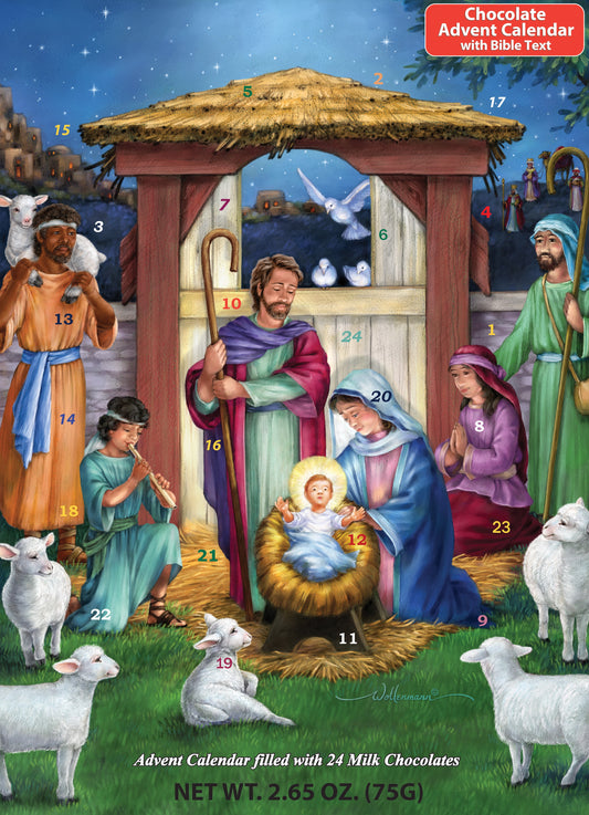 Chocolate Advent Calendar-Holy Manger (10 x 13.75)