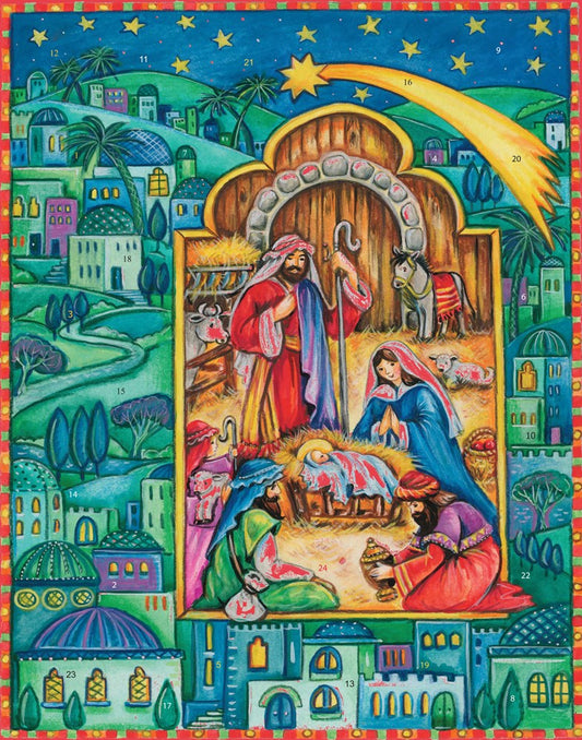 Large Advent Calendar-Born In Bethlehem (11 x 14)