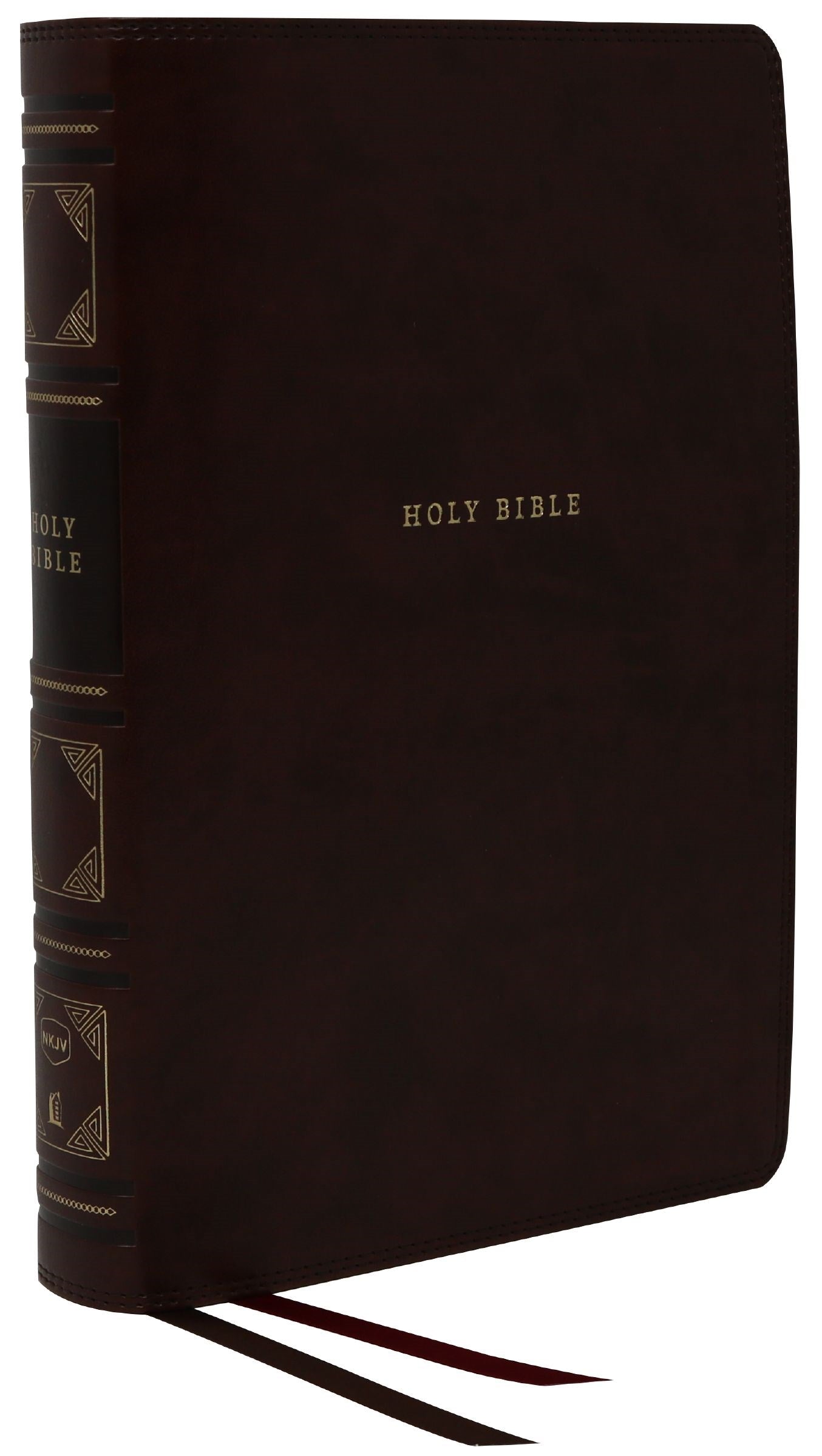 NKJV Center-Column Reference Bible (Comfort Print)-Black Leathersoft