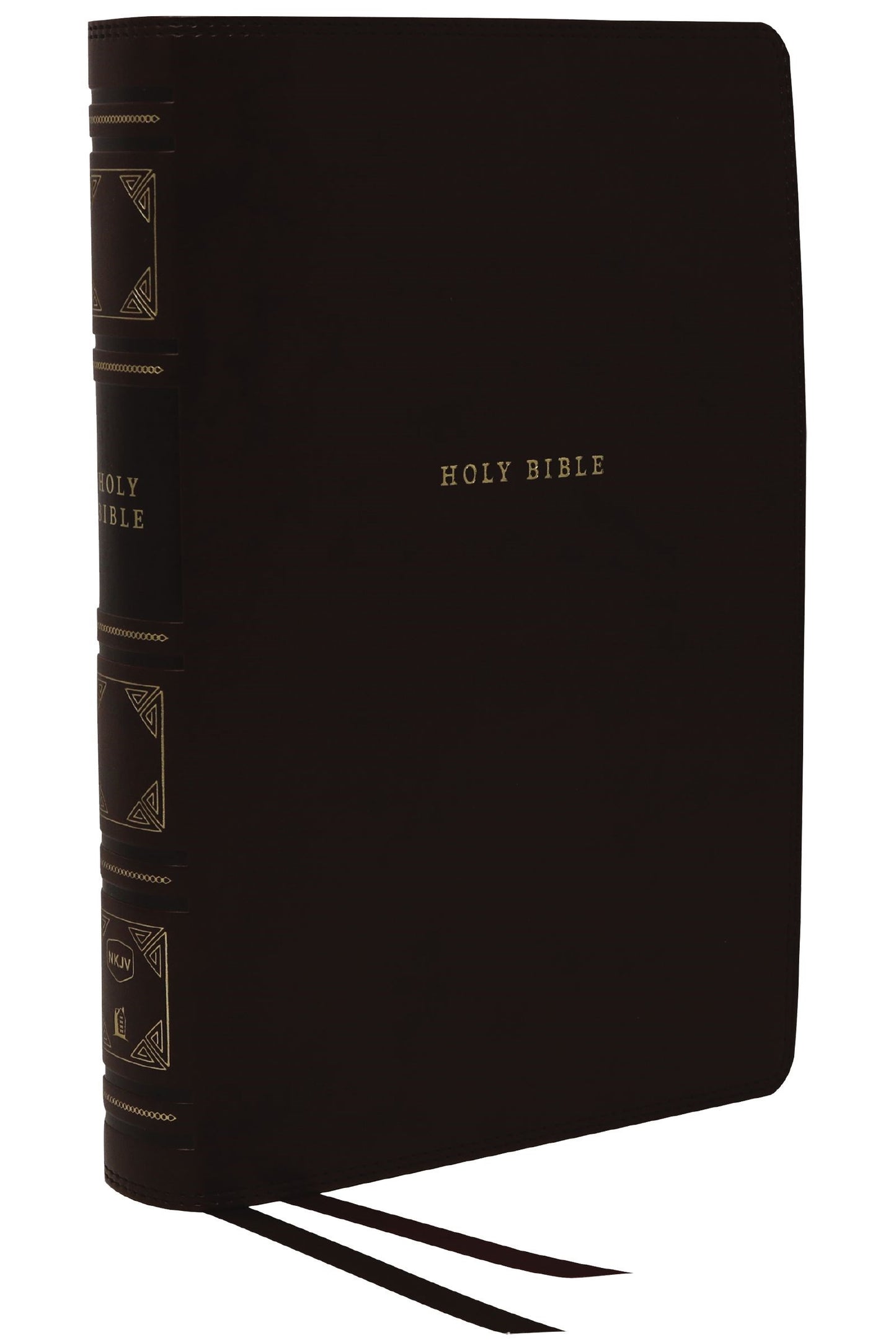 NKJV Center-Column Reference Bible (Comfort Print)-Black Leathersoft Indexed