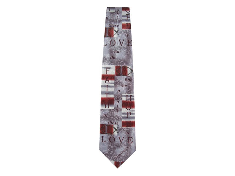 Tie-Faith Hope Love-1 Cor. 13:13-Polyester