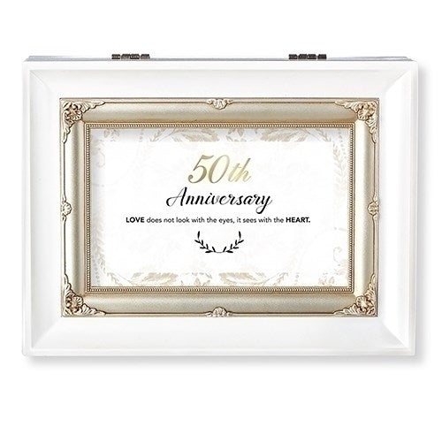 Music Box-50th Anniversary-White/Canon (8" X 6.25" X 2.75")