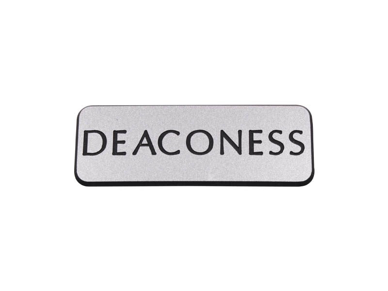 Badge-Contemporary-Deaconess-Silver/Black-Magnetic Back