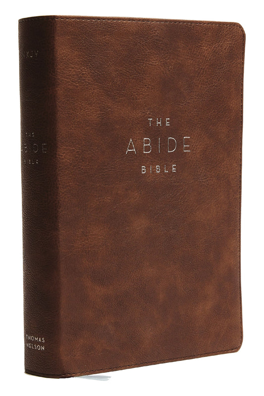 NKJV Abide Bible (Comfort Print)-Brown Leathersoft