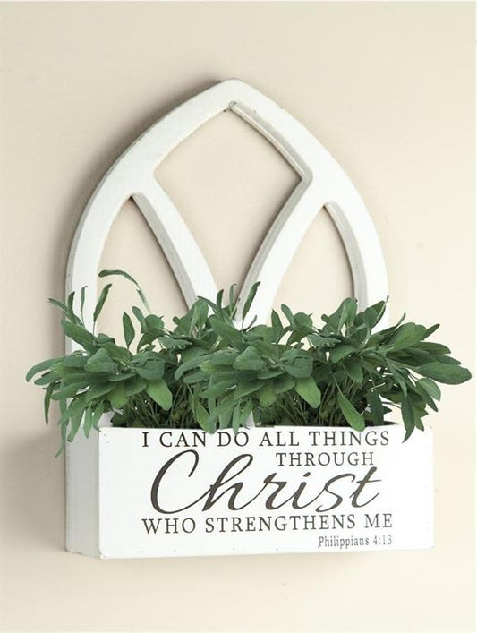 Window Box Planter-I Can Do All Things (8.25" x 2.75" x 11.75") (Set Of 2)