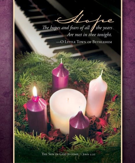 Bulletin-Advent Week 1: Hope (1 John 5:20)-Legal Size (Pack Of 100)