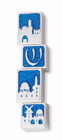 Mezuzah-Jerusalem-Blue (#5169)