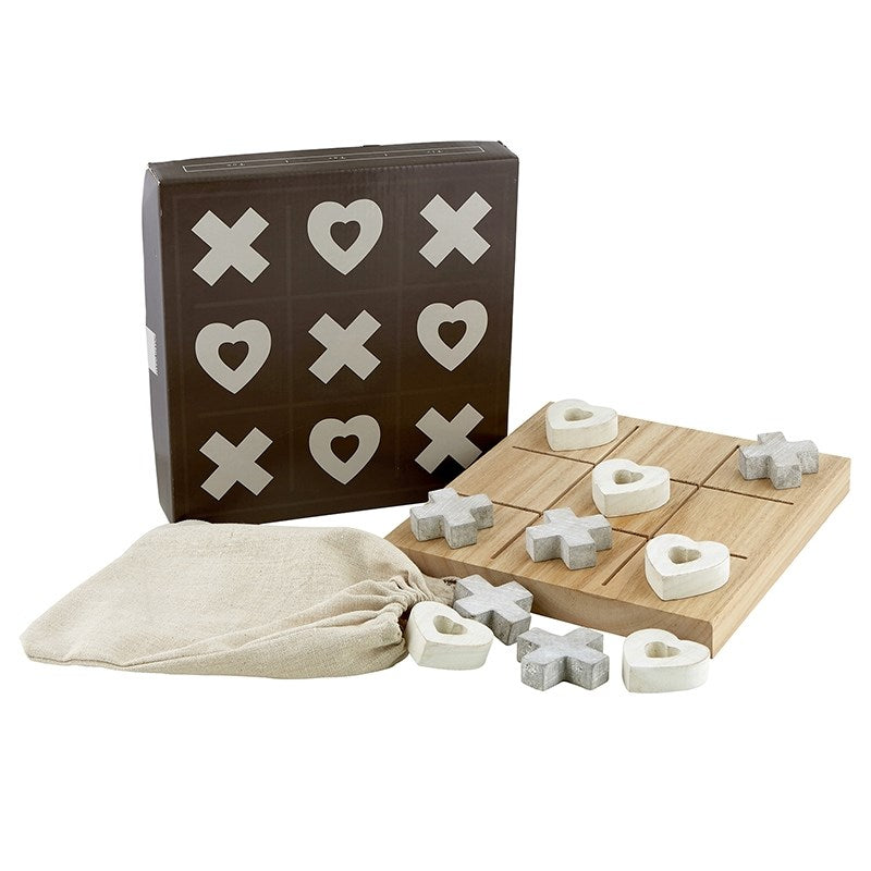 Decor-Tic Tac Toe Game w/Hearts (9" x 9")