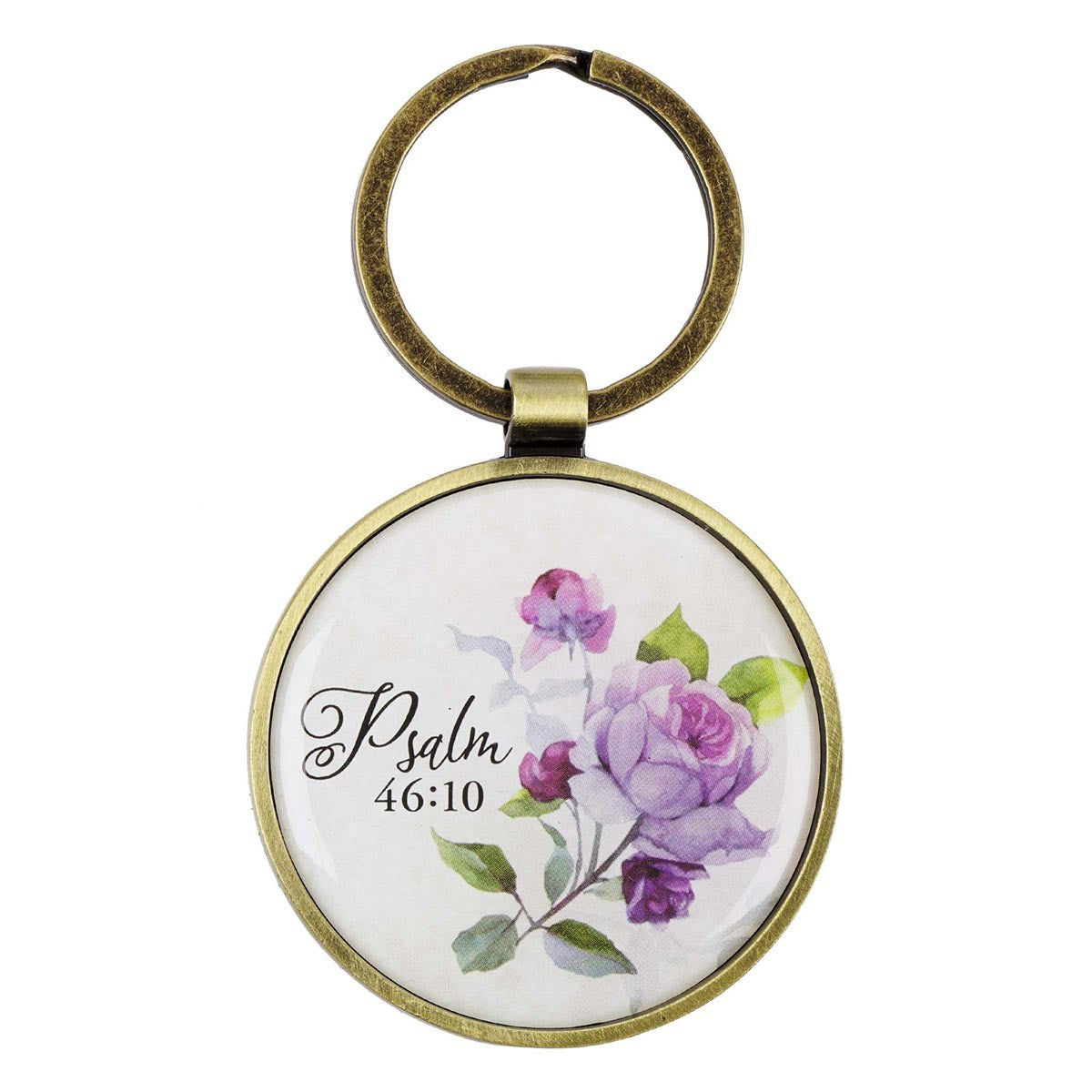 Keyring-Be Still-Purple Floral w/Gift Tin