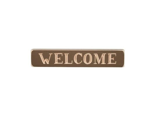 Sign-Engraved-Welcome-Brown (1 3/4 x 9)