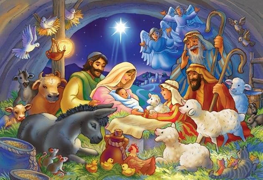 Jigsaw Puzzle-Baby In A Manger Scene (100 Pieces)