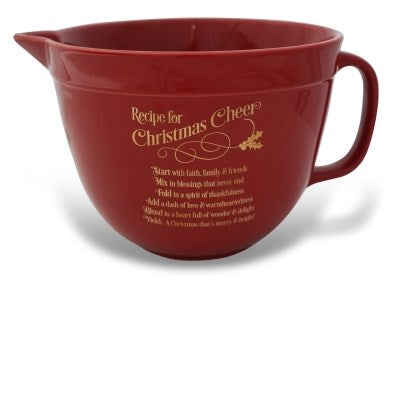 Mixing Bowl-w/Spout-Christmas Cheer-Red