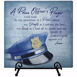 Plaque-Police Officer w/Easel Stand (6" x 6") (Pack Of 3)