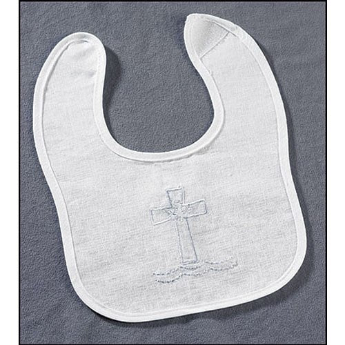 Baptismal Bib-Embroidered Cross (Pack Of 12)