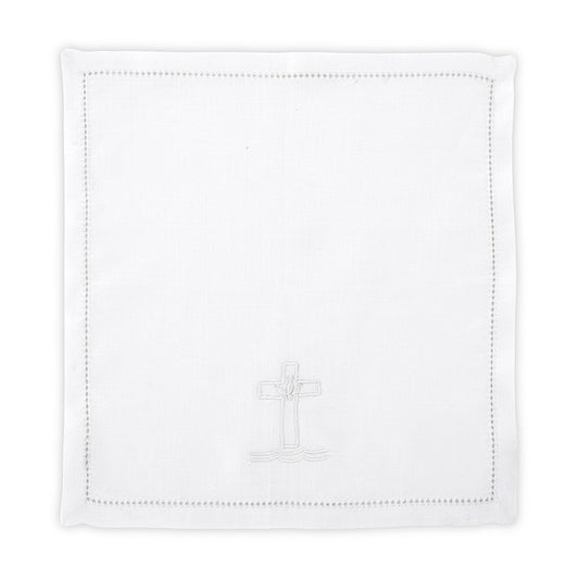 Baptismal Napkin-Embroidered Cross & Dove (Pack Of 4)