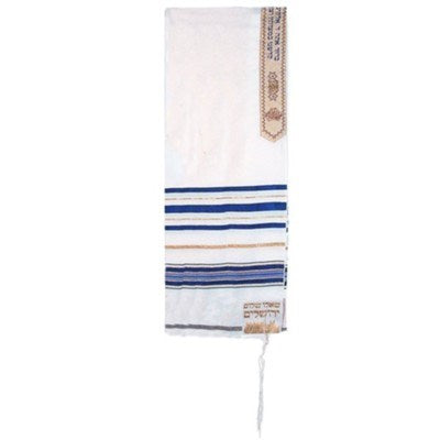 Prayer Shawl-12 Tribes-Blue Acrylic Yedhua (72" x 50") (#2252)