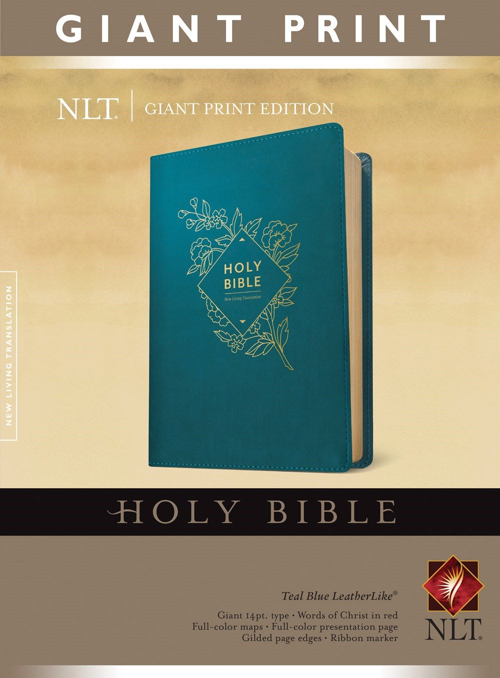 NLT Giant Print Bible-Teal LeatherLike