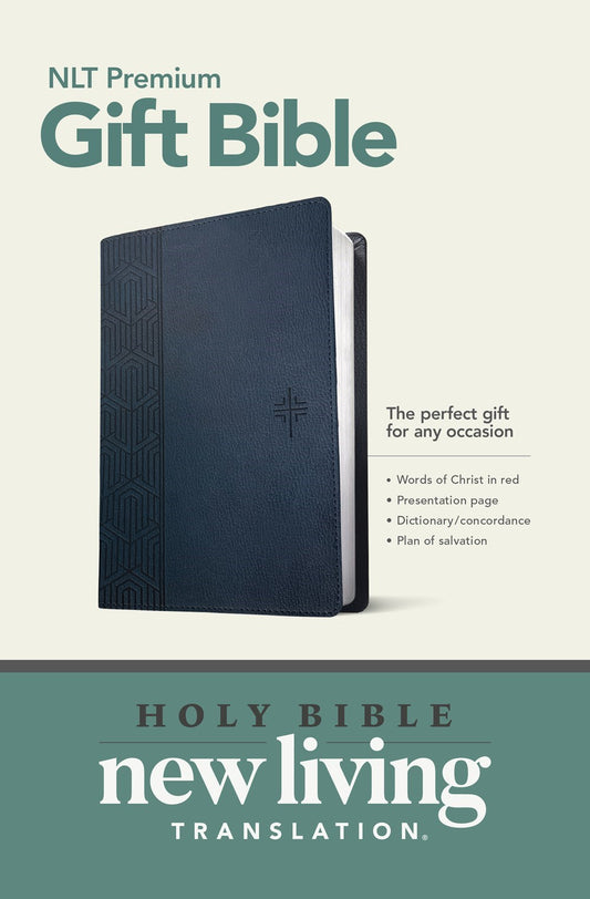 NLT Premium Gift Bible-Blue LeatherLike