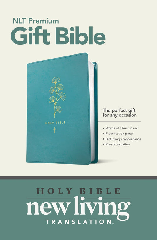 NLT Premium Gift Bible-Teal LeatherLike