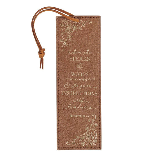 Bookmark-Pagemarker-When She Speaks-Luxleather-Brown