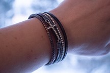 Bracelet-Eden Merry-Magnetic-Grey Sparkle Cross