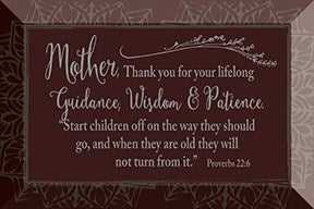 Plaque-Artisan Glass-Mother  Thank You (Proverbs 22:6) (6 x 4)