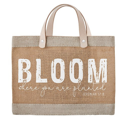 Mini Market Tote-Bloom Where You Are Planted (12.5" x 9.5")